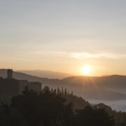 Biscini-Italy-Camino-mistymorning-sunrise-lake-st.francisroute-viafrancigena